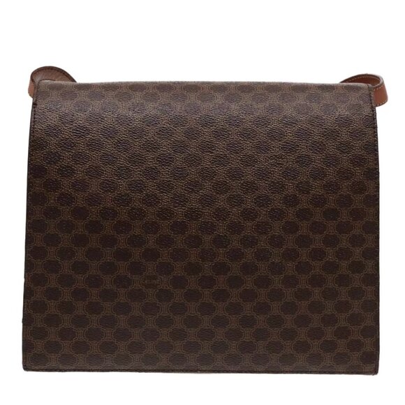 CELINE Macadam Canvas Shoulder Bag PVC Leather Brown Gold Auth - Picture 3 of 16